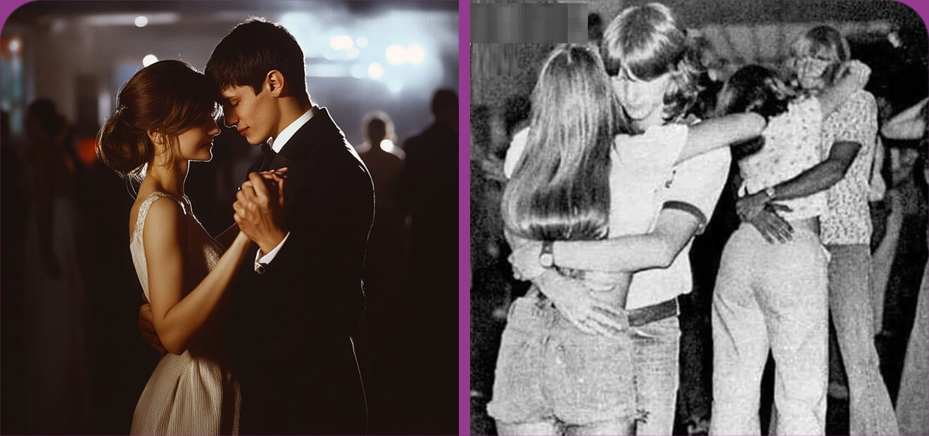 Images comparées IA et Google pour le prompt : souvenir de premier slow adolescent